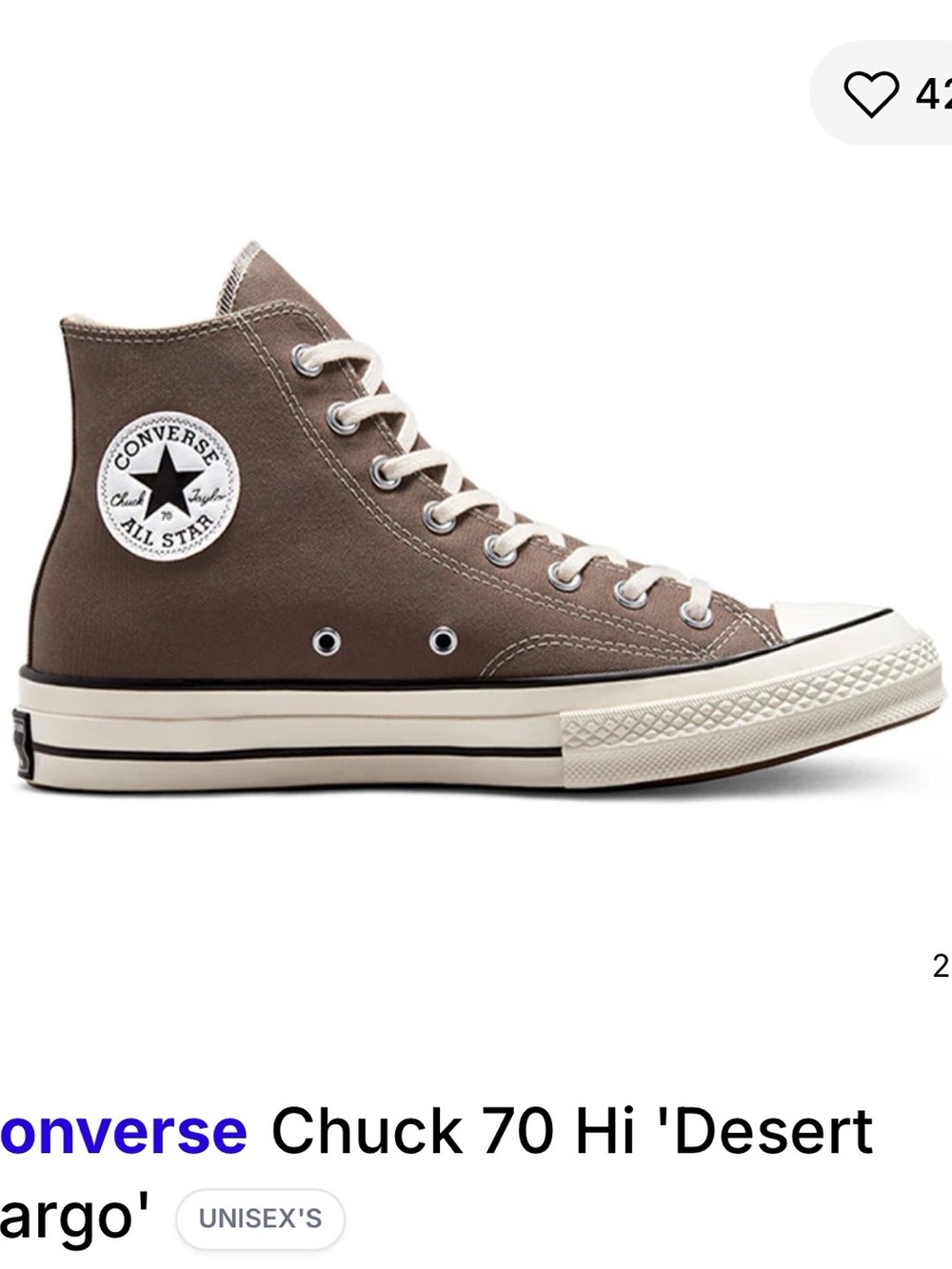 Converse Chuck 70 Hi 'Desert
Cargo'  Mens 10.5